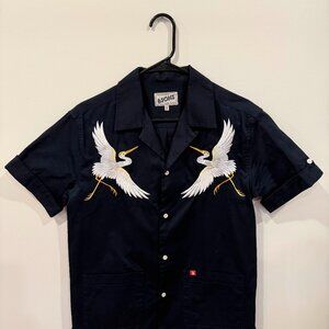 &SONS CLUB SHIRT CRANE EMBROIDERED MIDNIGHT BLUE (S)